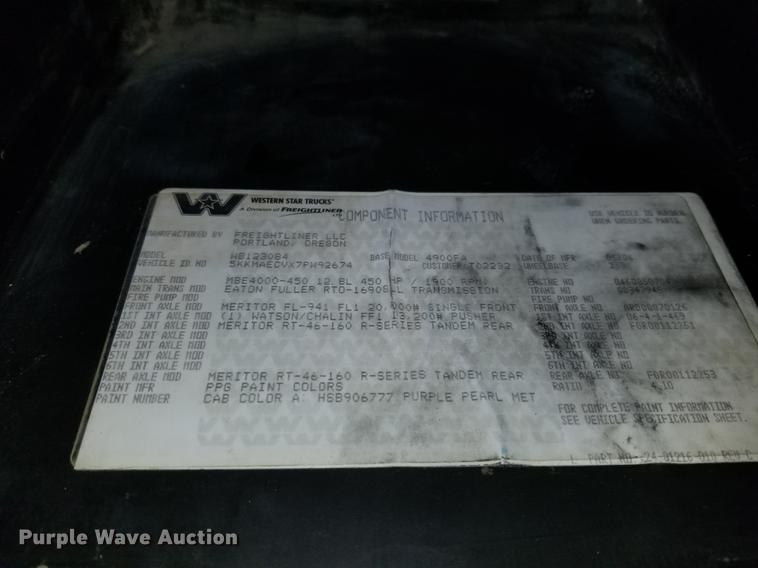 image for item DI9337 2007 Western Star 4900FA dump truck