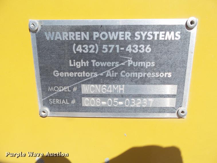 image for item FF9750 Warren Power Systems WCN64MH light plant