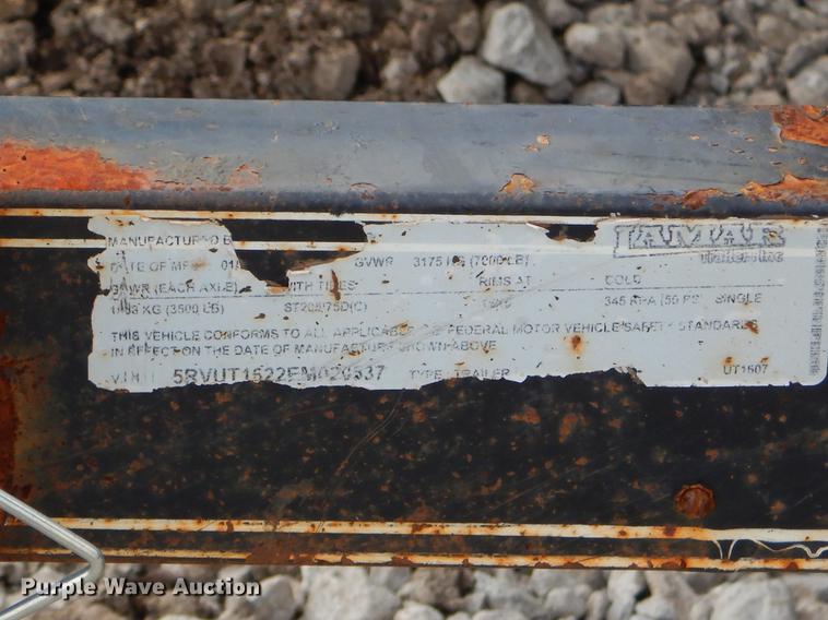 image for item FQ9578 2014 Lamar utility trailer