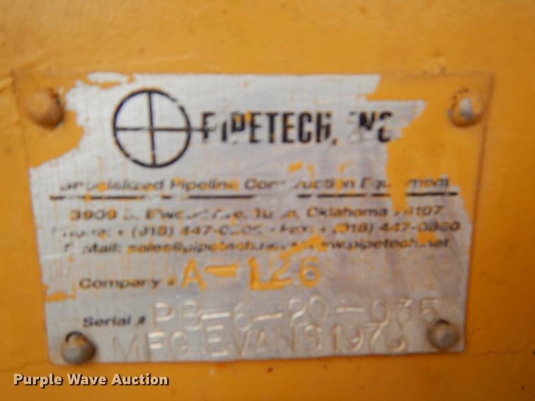 image for item FQ9595 1978 Pipetech Inc. A-126 pipe bender