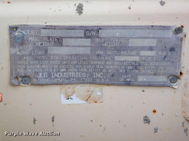 image for item FQ9631 1994 JLG 500RTS scissor lift