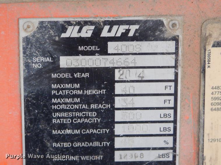 image for item FQ9632 2004 JLG 400S boom lift