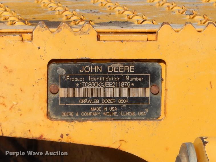 image for item FQ9638 2012 John Deere 850K dozer