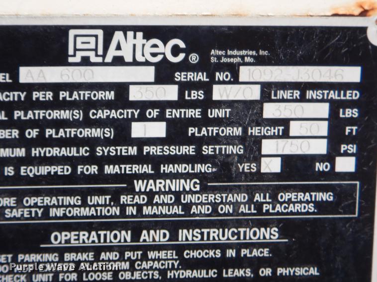 image for item FQ9642 1992 Ford F800 bucket truck