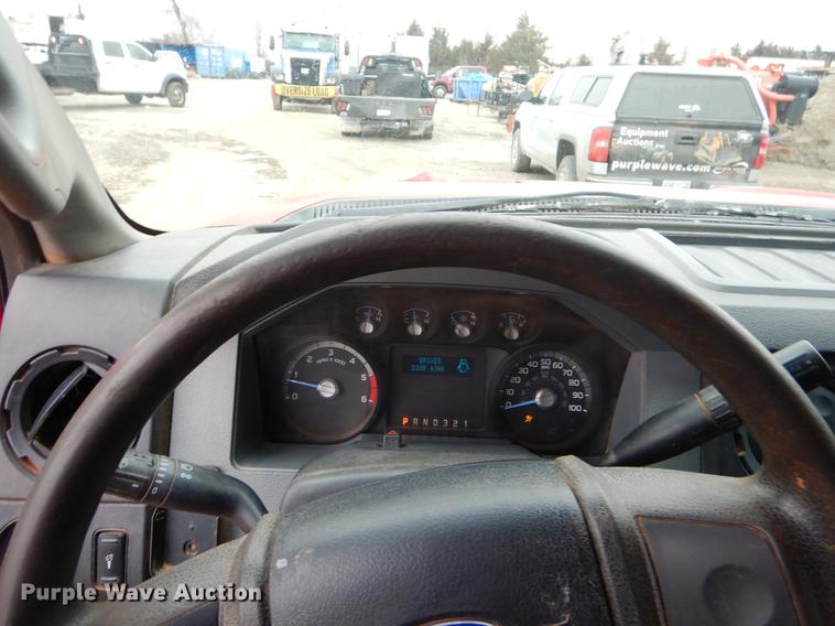 image for item FQ9707 2011 Ford F450 Super Duty Crew Cab flatbed truck with crane