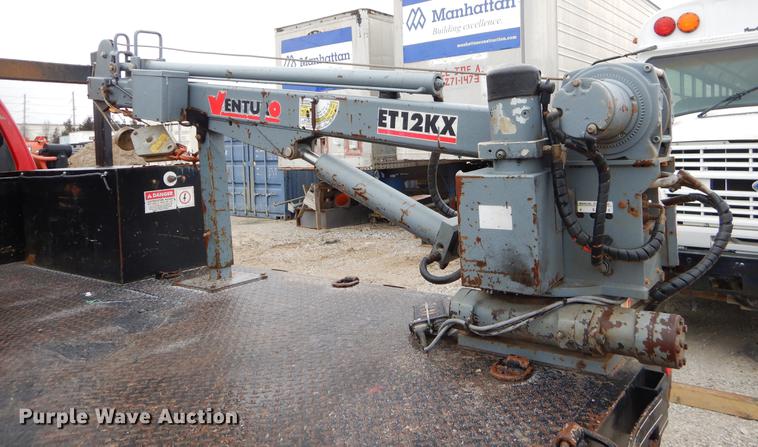 image for item FQ9707 2011 Ford F450 Super Duty Crew Cab flatbed truck with crane