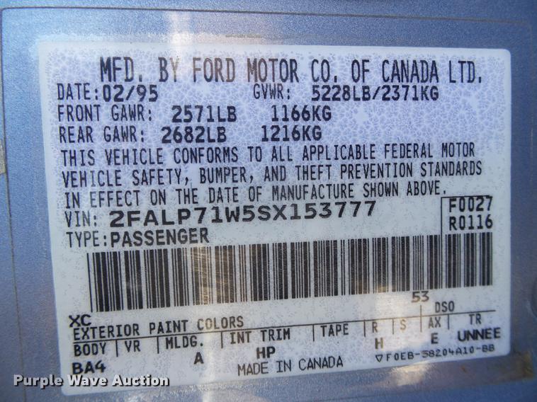 image for item DF2968 1995 Ford Crown Victoria Police Interceptor