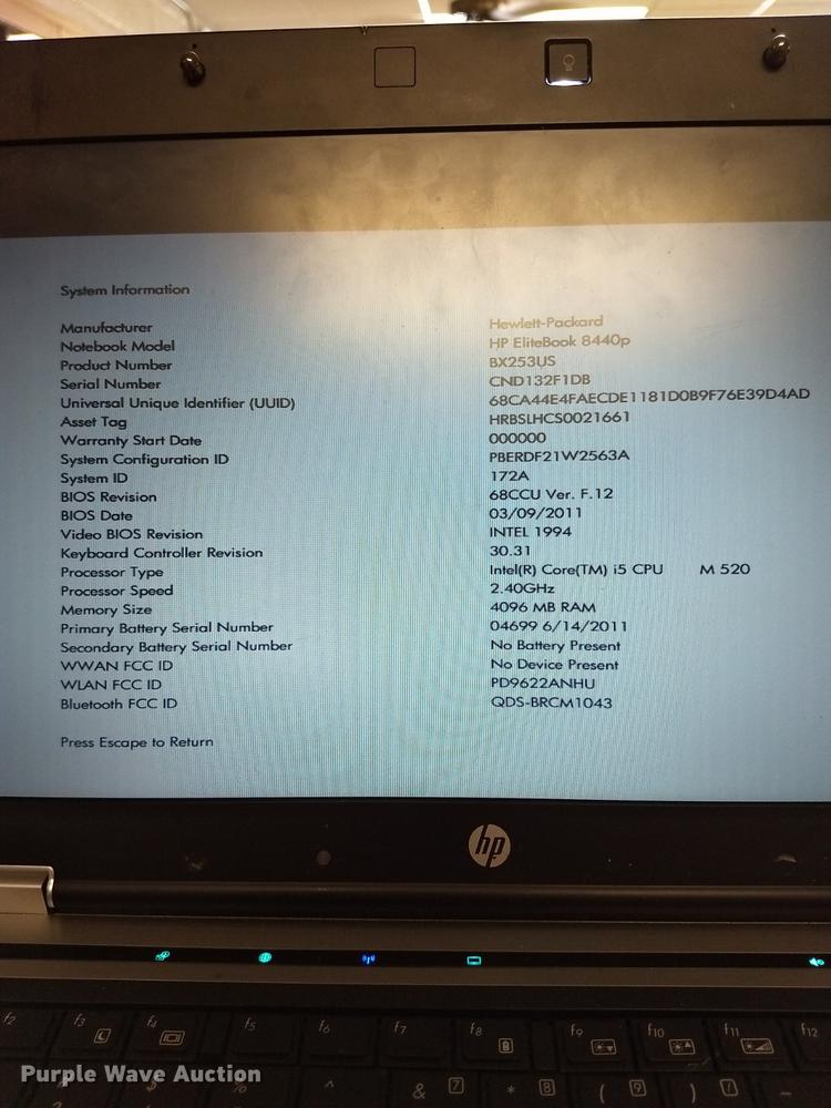 image for item DY9202 (18) HP EliteBook 8440p laptop computers