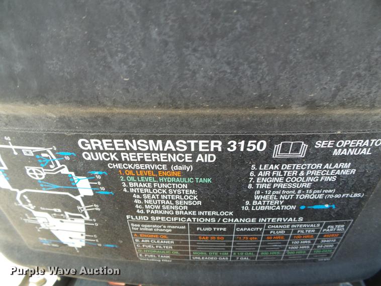image for item EQ9052 Toro Greensmaster 3150 lawn mower