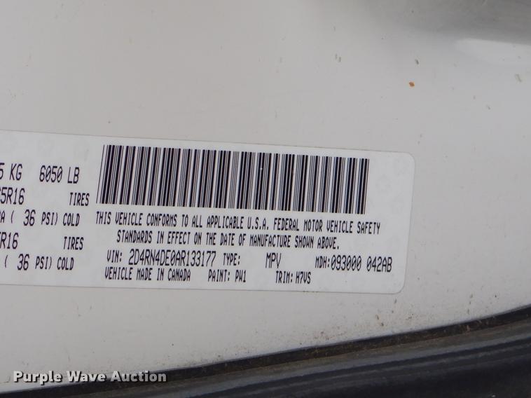 image for item EZ9800 2010 Dodge Grand Caravan SE handicap accessible van