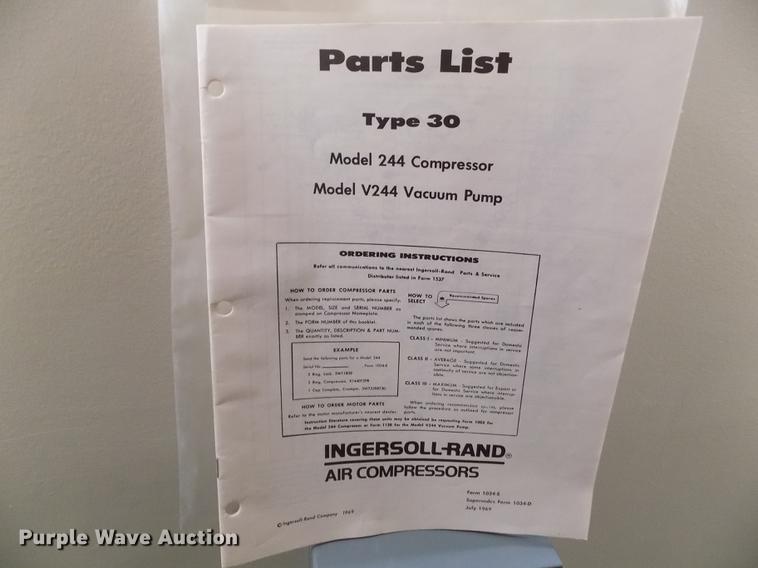 image for item FA9504 Ingersoll Rand V244X2 vacuum pump