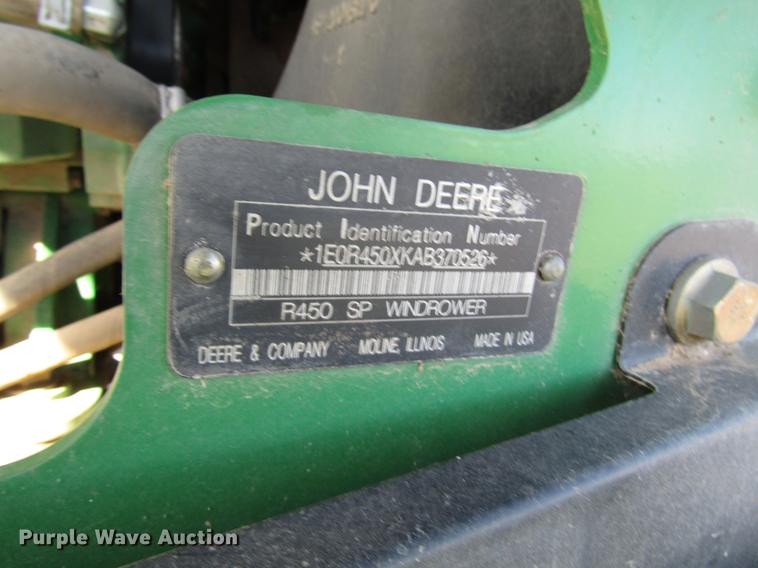 image for item DB6780 2011 John Deere R450 windrower