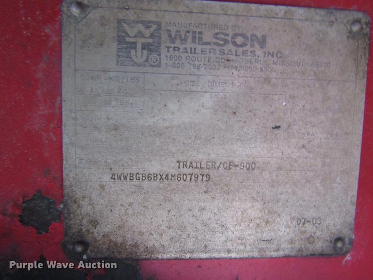 image for item DB6791 2004 Wilson CF900 flatbed trailer