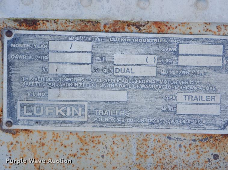 image for item FQ9721 1999 Lufkin TFV-IPST dry van trailer