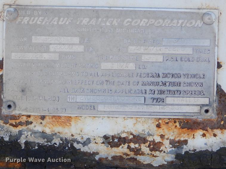 image for item FQ9722 1995 Fruehauf FBHLF91.5N12-53W dry van trailer