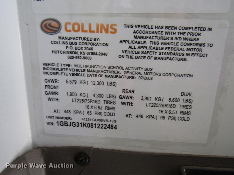 image for item DB6752 2008 Chevrolet Express 3500 Cargo school bus