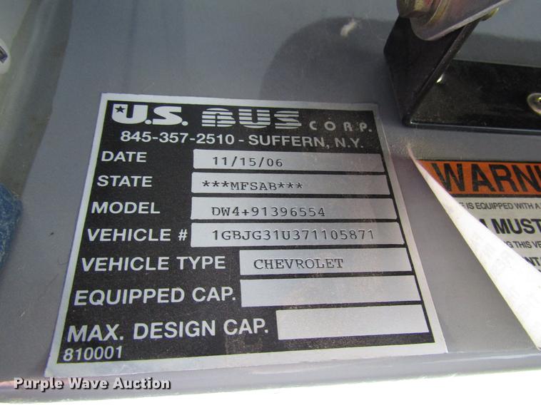 image for item DB6755 2007 Chevrolet Express 3500 Cargo school bus