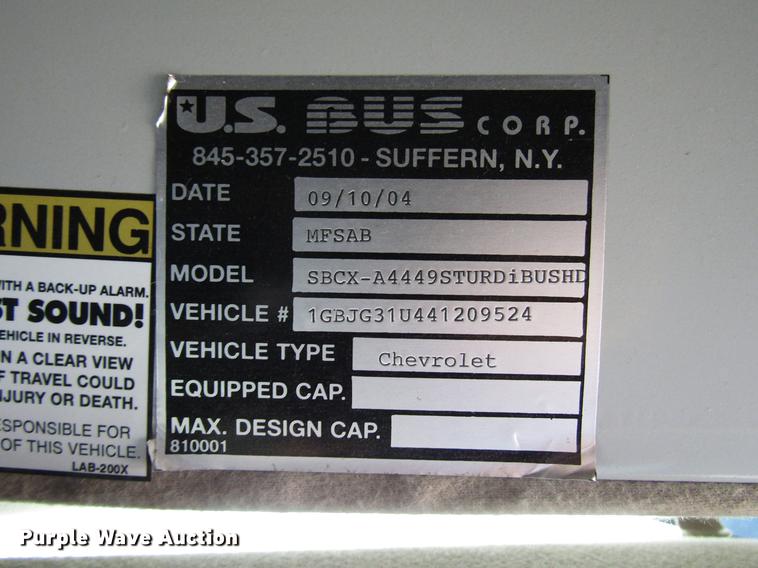 image for item DB6760 2004 Chevrolet Express G3500 school bus