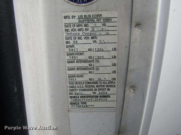 image for item DB6760 2004 Chevrolet Express G3500 school bus