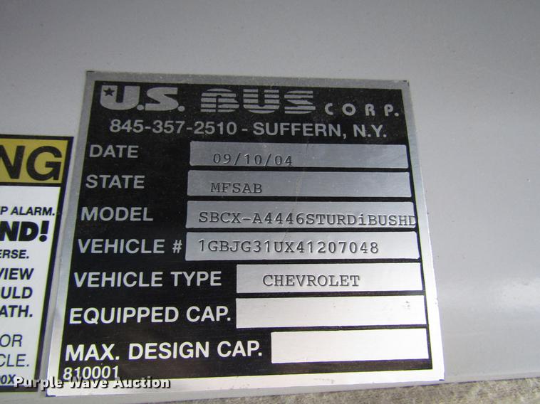 image for item DB6762 2004 Chevrolet Express G3500 school bus