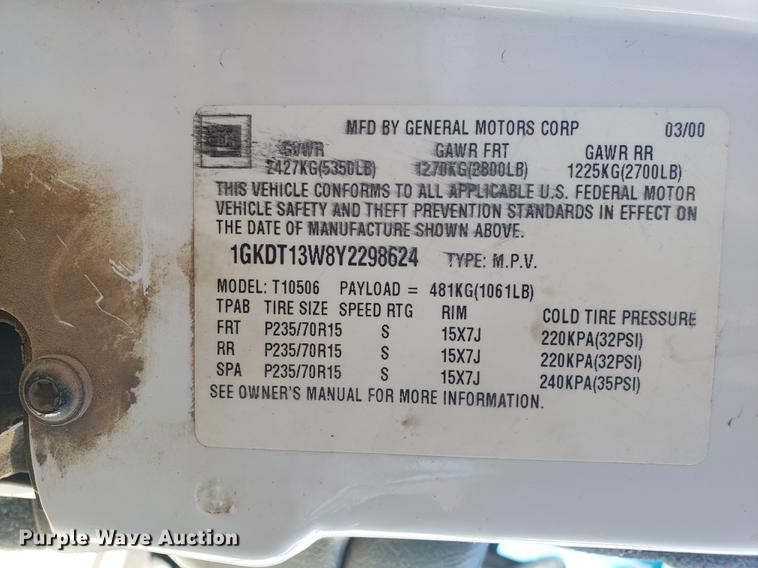 image for item DF3367 2000 GMC Jimmy Envoy SUV