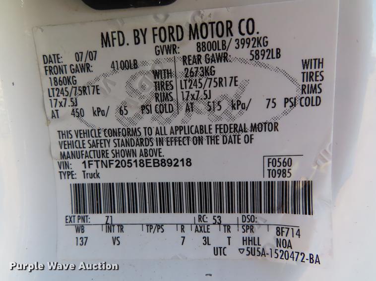 image for item DF7673 2008 Ford F250 Super Duty pickup truck