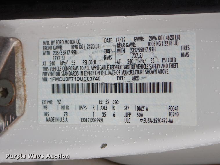 image for item EZ9835 2013 Ford Escape SUV