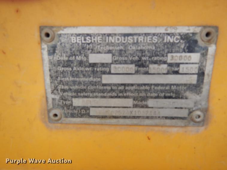 image for item DC8728 1999 Belshe 1FB-30 equipment trailer with mud mixer