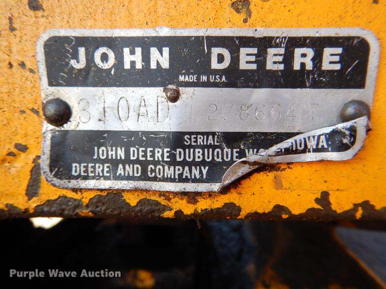 image for item DE0148 1977 John Deere 310A backhoe