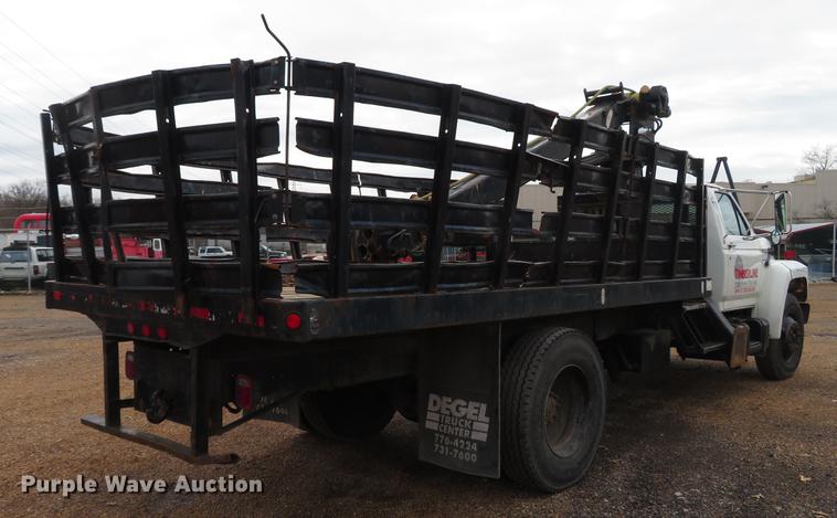 image for item DG3898 1992 Ford F700 flatbed truck with crane
