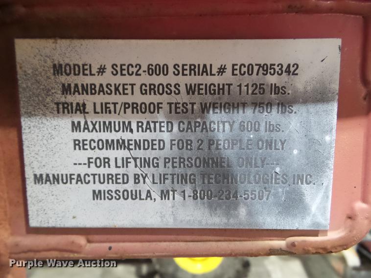 image for item EM9122 Lifting Technologies SEC2-600 crane man basket