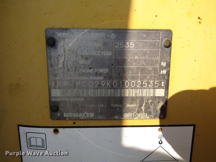 image for item FJ9624 2006 Komatsu PC78MR-6 mini excavator