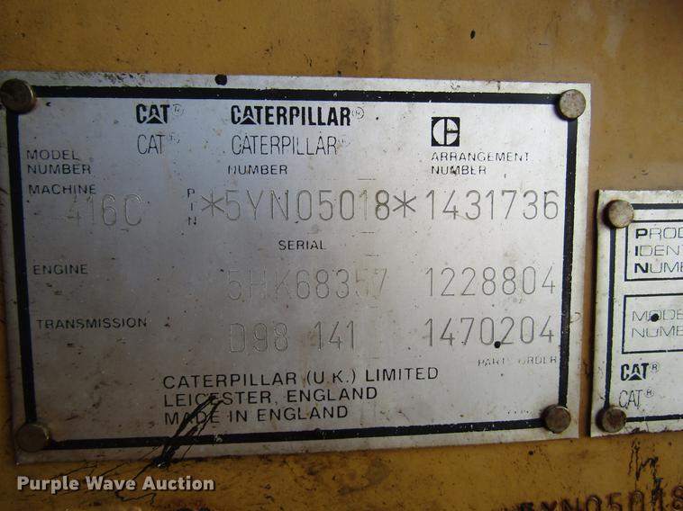 image for item FJ9625 1998 Caterpillar 416C backhoe