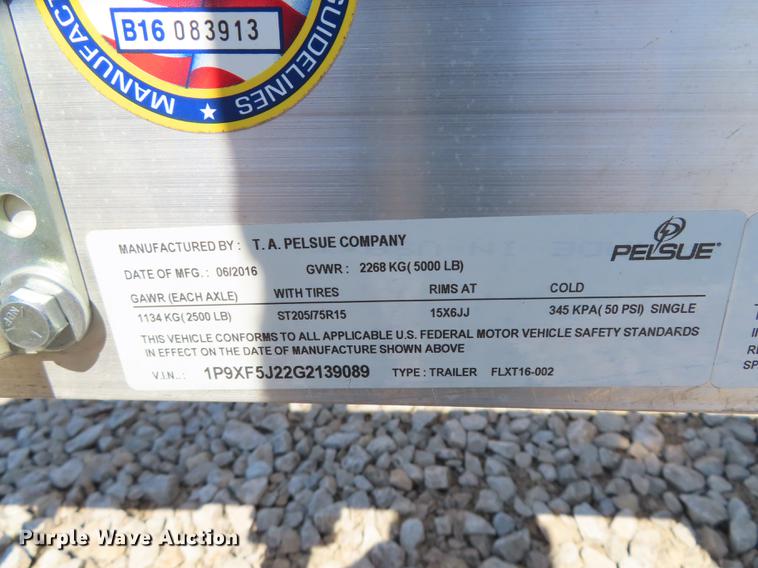 image for item L1484 2016 Pelsue FLXT16-002 Fiberlite XL enclosed fiber splicing trailer