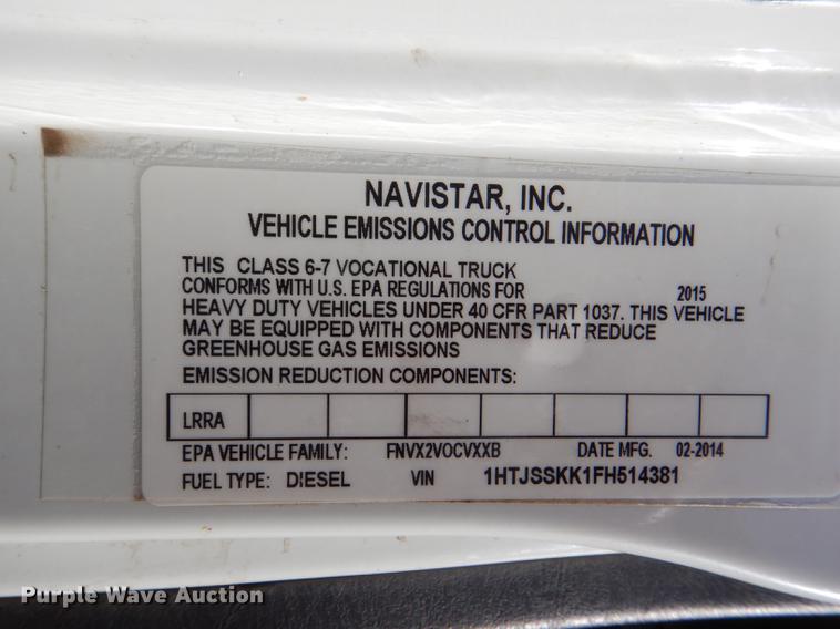 image for item DE0026 2015 International TerraStar SFA refuse truck