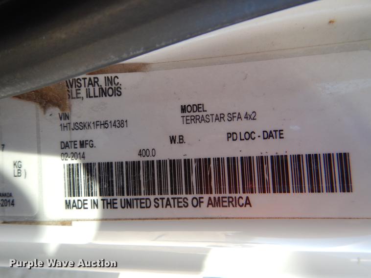 image for item DE0026 2015 International TerraStar SFA refuse truck