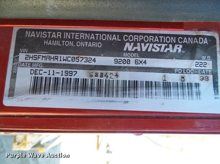 image for item DF2974 1998 International 9200 Eagle dump truck