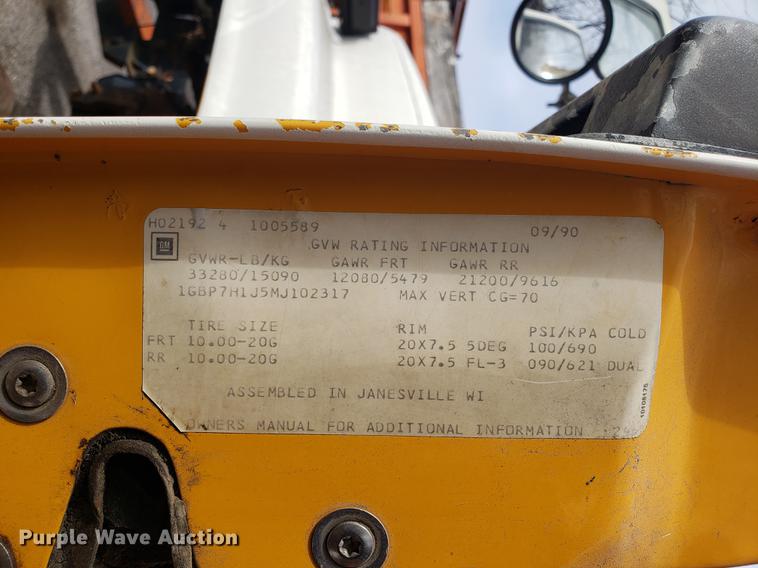 image for item DF3298 1991 Chevrolet Kodiak C6500 dump truck