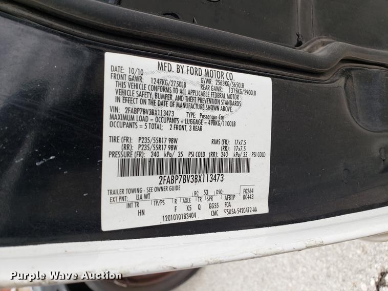 image for item DF3350 2011 Ford Crown Victoria Police Interceptor