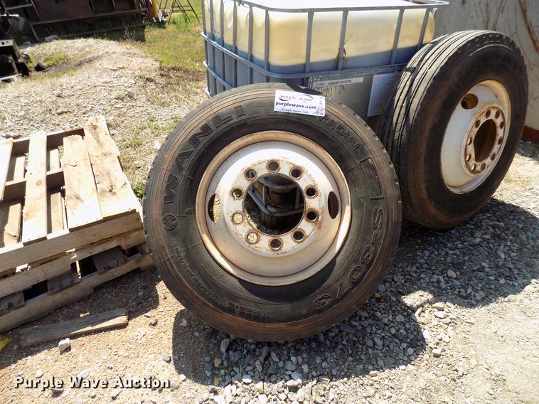 image for item DF4402 (2) 11R22.5 tires and wheels