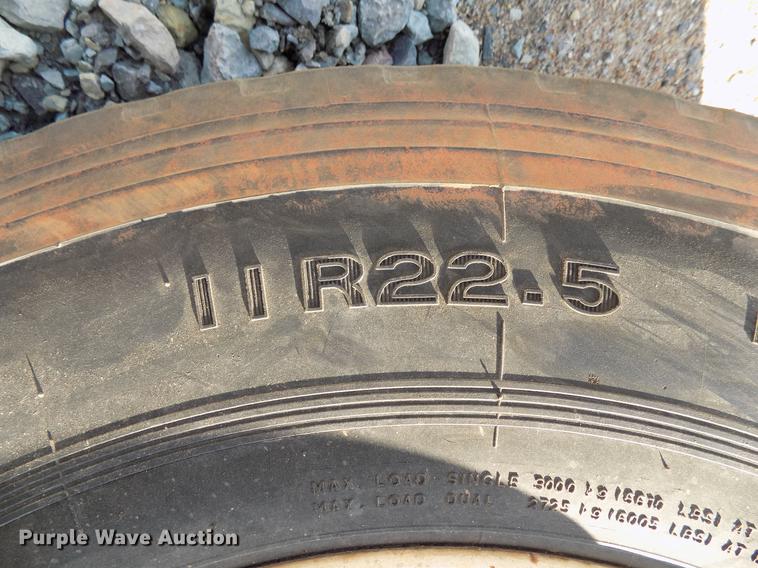 image for item DF4402 (2) 11R22.5 tires and wheels