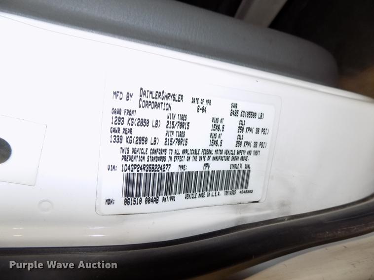 image for item DF4420 2005 Dodge Grand Caravan van