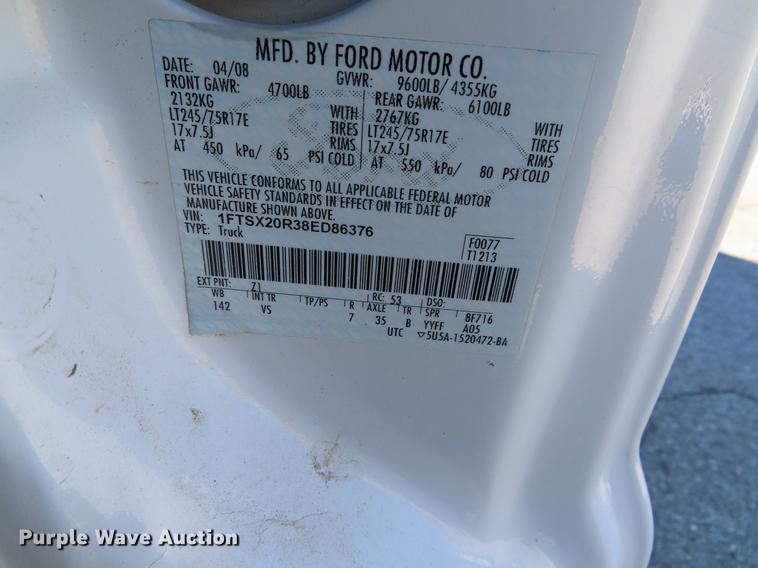 image for item DF7679 2008 Ford F250 Super Duty SuperCab pickup truck