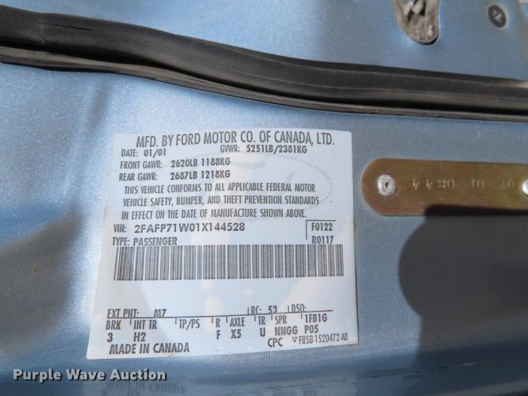 image for item DF7680 2001 Ford Crown Victoria Police Interceptor