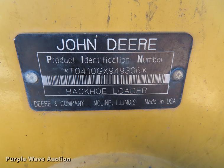 image for item DF7686 2002 John Deere 410G backhoe