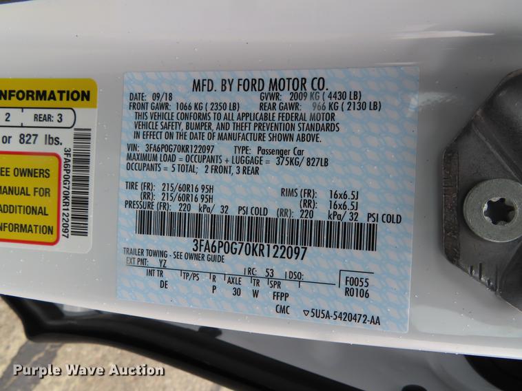 image for item DF7691 2019 Ford Fusion