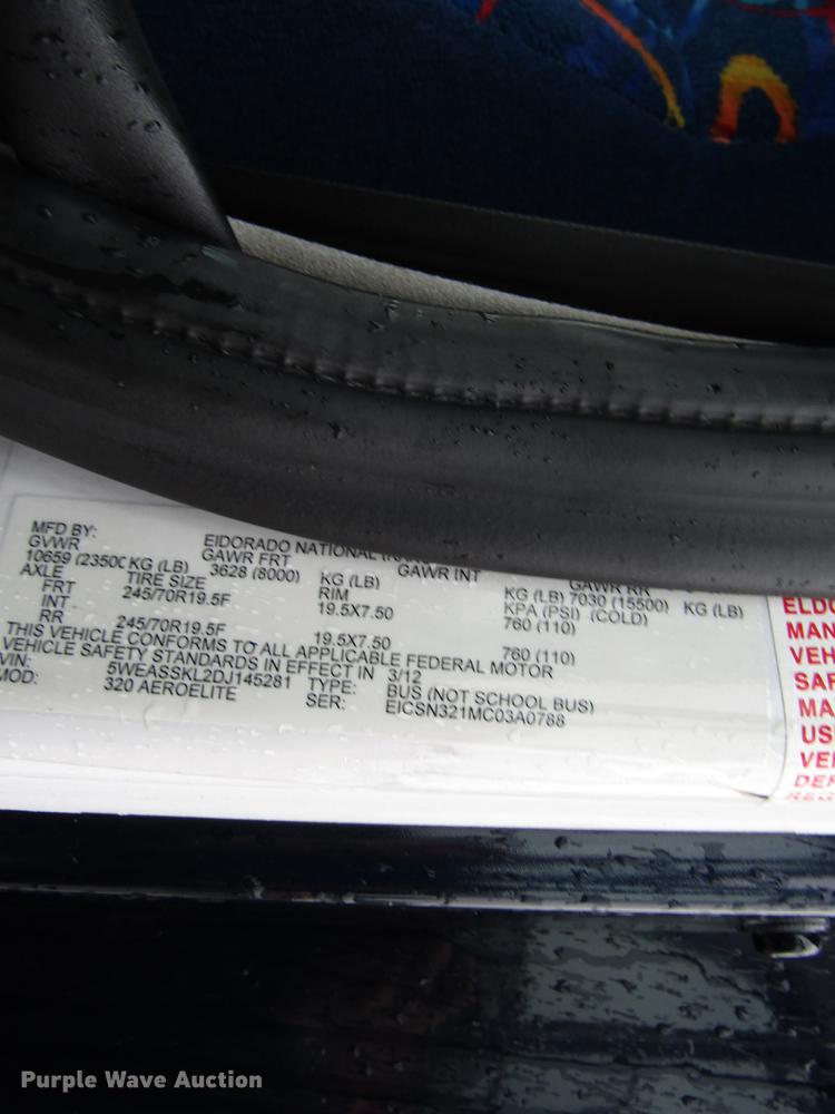 image for item DF7834 2013 International PC505 shuttle bus