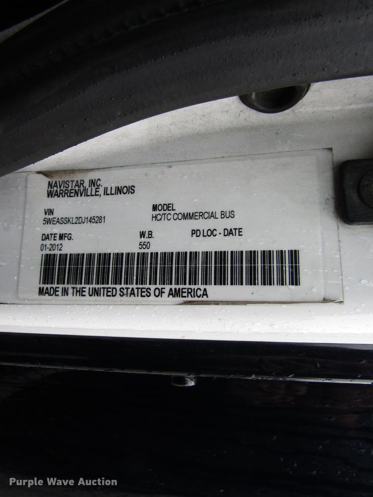 image for item DF7834 2013 International PC505 shuttle bus