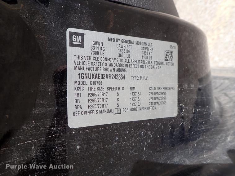 image for item DF8782 2010 Chevrolet Tahoe SUV