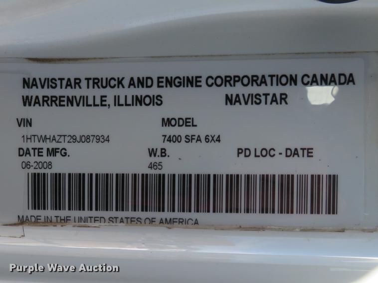 image for item DG3895 2009 International WorkStar 7400 dump truck